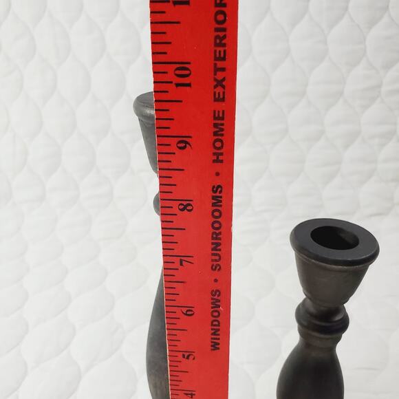 Unbranded Wooden Rustic Candlestick Holder Set of 3 Adult's Black Farm Decor - Picture 2 of 7